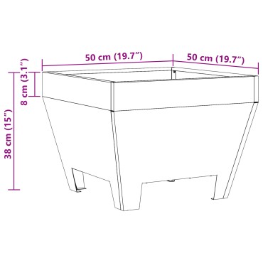 vidaXL Φωτιά Μπολ Σκ rusty 50 x 50 x 38 εκ. Ατσάλι Σκληρυθέν στον Αέρα
