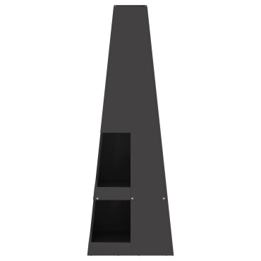 vidaXL Μάτι φωτιάς με αποθήκη ξύλων Μαύρο 35x35x100 εκ Ατσάλι