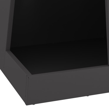 vidaXL Μάτι φωτιάς με αποθήκη ξύλων Μαύρο 35x35x100 εκ Ατσάλι