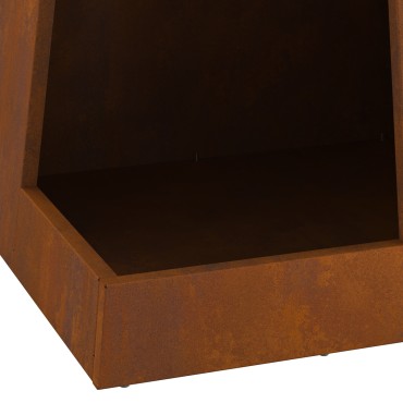 vidaXL Φυτίλι με Αποθήκευση Ξύλων 35x35x100 εκ Από Α weathering Χάλυβα