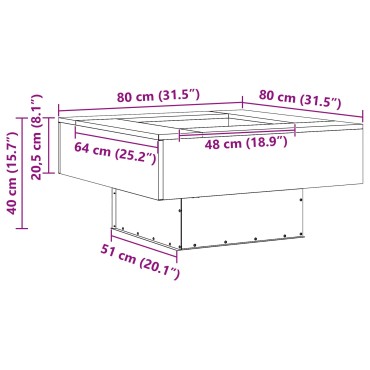 vidaXL Τετράγωνη Φωτιά 80x80x40 εκ. από Ατσάλι