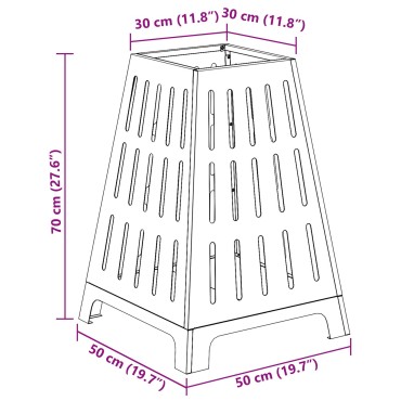 vidaXL Τζάκι Τετράγωνο 50x50x70 εκ. Από Χάλυβα