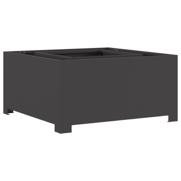 vidaXL Φουτουράκι Τετράγωνο Μαύρο 80x80x40 εκ. Ατσάλι