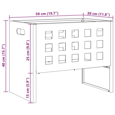 vidaXL Φωτιά Μπολ Μαύρο 50 x 30 x 40 εκ. Ατσάλι