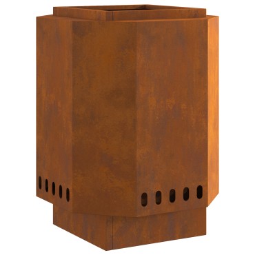 vidaXL Ατμομηχανάρα Χωρίς Καπνό 38x38x51 εκ. Από Weathered Ατσάλι