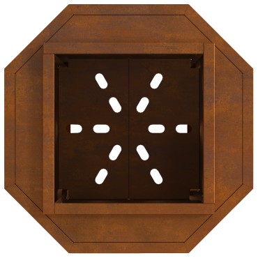 vidaXL Ατμομηχανάρα Χωρίς Καπνό 38x38x51 εκ. Από Weathered Ατσάλι