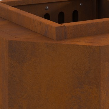 vidaXL Ατμομηχανάρα Χωρίς Καπνό 38x38x51 εκ. Από Weathered Ατσάλι