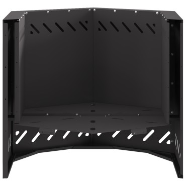 vidaXL Σαφής Φωτιά Χωρίς Καπνό Έξιγωνο Μαύρο 58x58x51 εκ Ατσάλι
