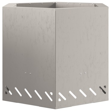 vidaXL Ατμός Εστία Χωρίς Καπνό Εξαγωνική 58x58x51 εκ Χάλυβας Ανθεκτικός στον Καιρό