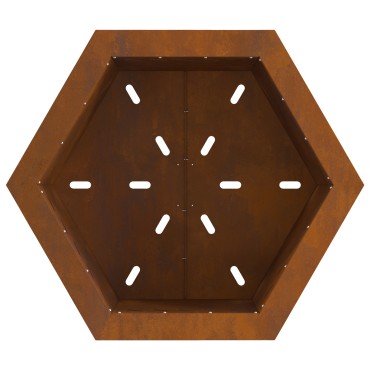 vidaXL Ατμός Εστία Χωρίς Καπνό Εξαγωνική 58x58x51 εκ Χάλυβας Ανθεκτικός στον Καιρό