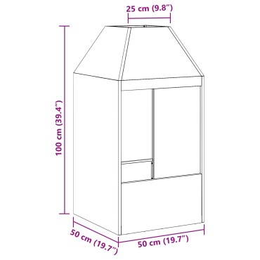 vidaXL Φουγάρο 50x50x100 εκ. από ανθεκτικό χάλυβα