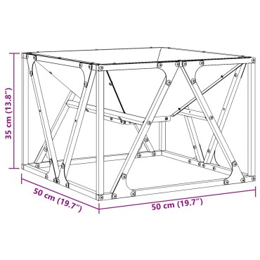 vidaXL Τζάκι Τετράγωνο 50x50x35 εκ Ανοξείδωτος Χάλυβας