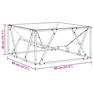 vidaXL Φωτιά Μπολ Μαύρο 80 x 80 x 40 cm Ατσάλι Σκληρυθέν στον Αέρα