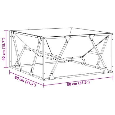 vidaXL Τζάκι Τετράγωνο 80x80x40 εκ Στιβαρό Ατσάλι