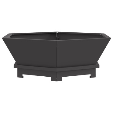 vidaXL Εστία Φωτιάς Έξιγωνη Μαύρη 75x75x28 εκ Ατσάλι