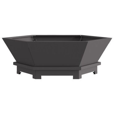 vidaXL Εστία Φωτιάς Έξιγωνη Μαύρη 75x75x28 εκ Ατσάλι