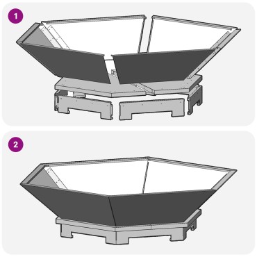 vidaXL Εστία Φωτιάς Εξαγωνική 100x100x28 εκ Ανθεκτικό Ατσάλι