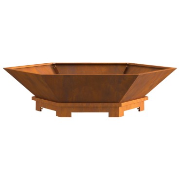 vidaXL Εστία Φωτιάς Εξαγωνική 100x100x28 εκ Ανθεκτικό Ατσάλι