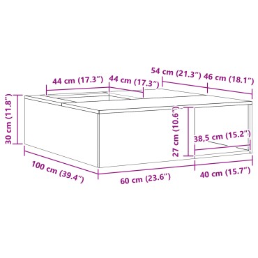 vidaXL Φωτιά Σκ rusty 100 x 100 x 30 cm Ατσάλι Σκληρυθέν στον Αέρα