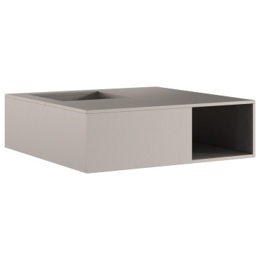 vidaXL Φωτιά με αποθήκευση ξύλων 100x100x30 εκ. Ατσάλι που καιρικά προσαρμόζεται