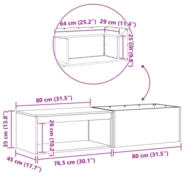 vidaXL Φωτιά Μπολ Μαύρο 160 x 45 x 35 εκ Ατσάλι Σκληρυθέν στον Αέρα