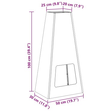 vidaXL Φωτιστικό Κάτω Χώρου Μαύρο 50x35x100 εκ. Ατσάλι