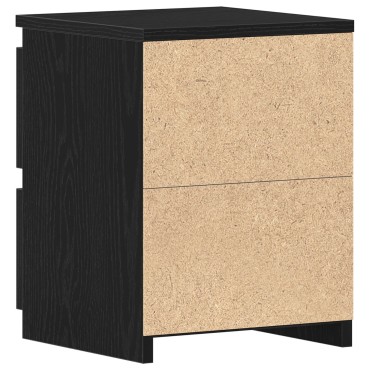 κομοδίνο vidaXL με συρτάρια Μαύρος Δρυς 30x30x40 εκ 1 τεμ.