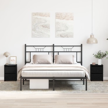 vidaXL Κομοδίνα με Συρτάρια 2 τεμ. Μαύρη Δρυς 30x30x40 εκ