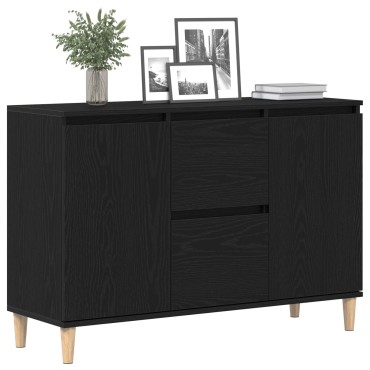vidaXL Πλαϊνό Γραφείο Μαύρο Δρυς 101x35x60cm Φτιαγμένο από ξύλο 1 τεμ.