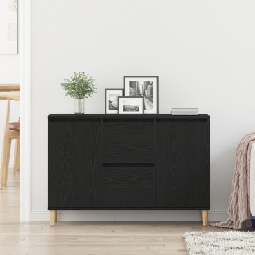 vidaXL Πλαϊνό Γραφείο Μαύρο Δρυς 101x35x60cm Φτιαγμένο από ξύλο 1 τεμ.