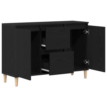 vidaXL Πλαϊνό Γραφείο Μαύρο Δρυς 101x35x60cm Φτιαγμένο από ξύλο 1 τεμ.