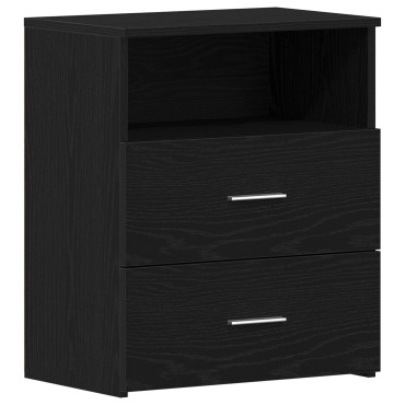 vidaXL Κομοδίνα 2 τεμ. Μαύρο Δρυς 50x32x60cm Επεξεργασμένο Ξύλο