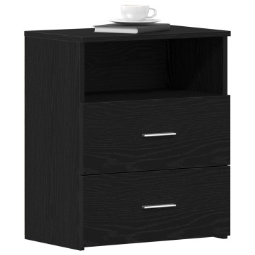 vidaXL Κομοδίνα 2 τεμ. Μαύρο Δρυς 50x32x60cm Επεξεργασμένο Ξύλο
