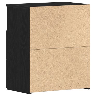 vidaXL Κομοδίνα 2 τεμ. Μαύρο Δρυς 50x32x60cm Επεξεργασμένο Ξύλο