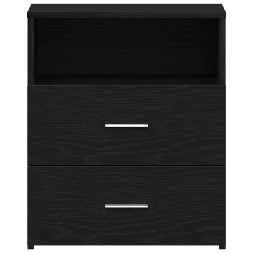 vidaXL Κομοδίνα 2 τεμ. Μαύρο Δρυς 50x32x60cm Επεξεργασμένο Ξύλο