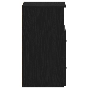 vidaXL Κομοδίνα 2 τεμ. Μαύρο Δρυς 50x32x60cm Επεξεργασμένο Ξύλο