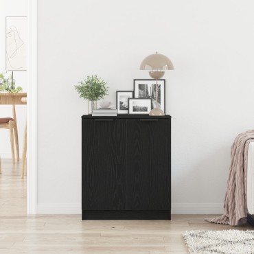 vidaXL Πλευρικό γραφείο Μαύρο Δρυς 60x30x70cm Επεξεργασμένο ξύλο 1 τεμ.