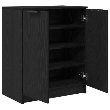 vidaXL Ντουλάπα Παπουτσιών Μαύρο Δρυς 59x35x70cm Επεξεργασμένο Ξύλο 1 τεμ.