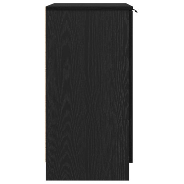 vidaXL Ντουλάπα Παπουτσιών Μαύρο Δρυς 59x35x70cm Επεξεργασμένο Ξύλο 1 τεμ.