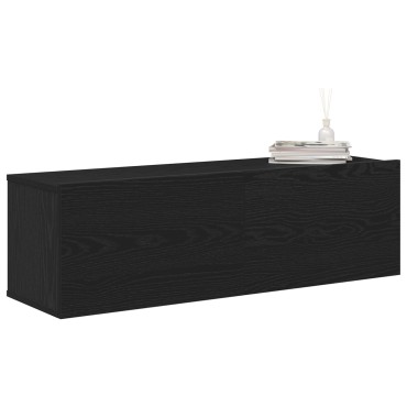 vidaXL Κόγχες τηλεόρασης 2 τεμ. Μαύρο Δρύς 100x30x30cm Επεξεργασμένο ξύλο
