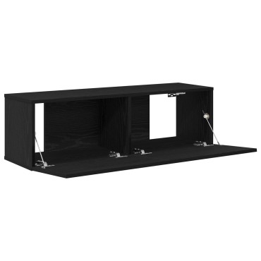 vidaXL Κόγχες τηλεόρασης 2 τεμ. Μαύρο Δρύς 100x30x30cm Επεξεργασμένο ξύλο