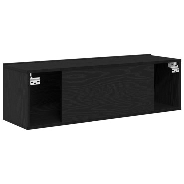 vidaXL Κόγχες τηλεόρασης 2 τεμ. Μαύρο Δρύς 100x30x30cm Επεξεργασμένο ξύλο