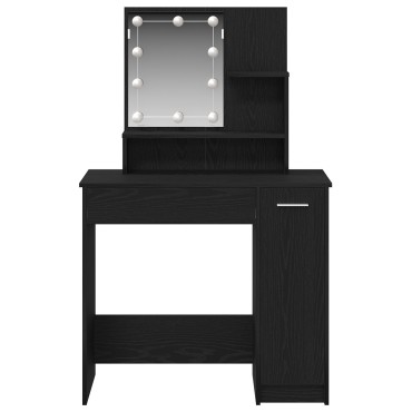 vidaXL LED Καθρέφτης Μακιγιάζ σε Μαύρη Δρυ - 86.5x35x136 εκ
