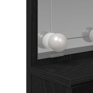 vidaXL LED Καθρέφτης Μακιγιάζ σε Μαύρη Δρυ - 86.5x35x136 εκ