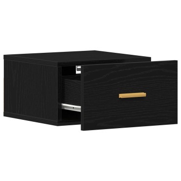 VidaXL Τοίχου Κομοδίνο Μαύρη Βελανιδιά 35x35x20 εκ 1 τεμ.