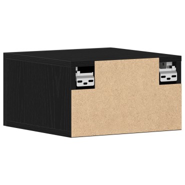 VidaXL Τοίχου Κομοδίνο Μαύρη Βελανιδιά 35x35x20 εκ 1 τεμ.