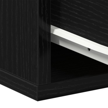 VidaXL Τοίχου Κομοδίνο Μαύρη Βελανιδιά 35x35x20 εκ 1 τεμ.