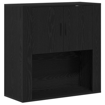 vidaXL Ντουλάπι Τοίχου  Μαύρης Βελανιδιάς 80x33x80cm Επεξεργασμένο Ξύλο 1 τεμ.