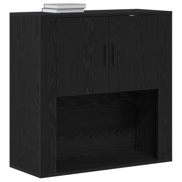 vidaXL Ντουλάπα Τοίχου Μαύρη Οξυά 80x33x80cm Επεξεργασμένο Ξύλο 1 τεμ.