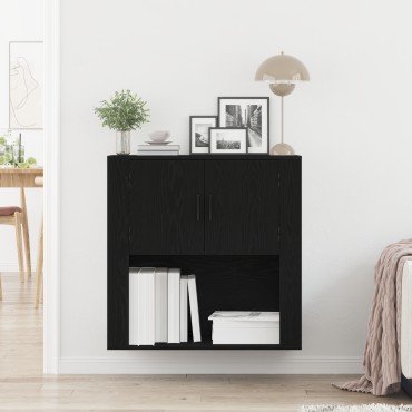 vidaXL Ντουλάπα Τοίχου Μαύρη Οξυά 80x33x80cm Επεξεργασμένο Ξύλο 1 τεμ.